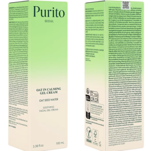 Purito Oat-In Calming, Soothing & Hydrating Facial Gel Cream with Panthenol for Dry & Sensitive Skin, 100ml