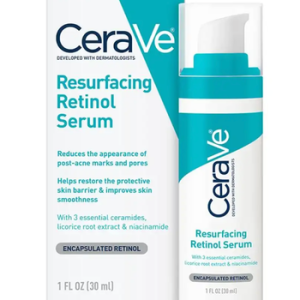 CeraVe Resurfacing Retinol Face Serum with Ceramides, Licorice Root Extract & Niacinamide for Acne & Pores, 30ml